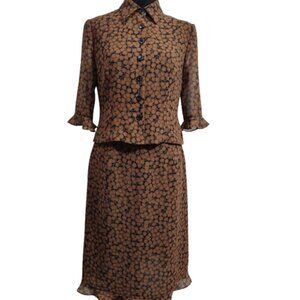 Vintage Cynthia Howie for Maggy Boutique 2 Piece Blouse & Skirt Women's Size 6